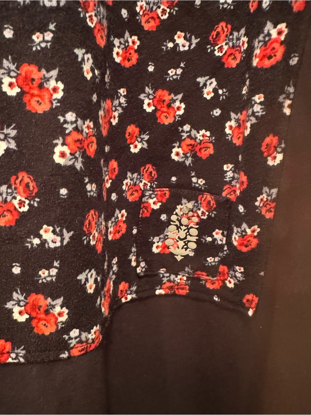 Free People Movement Hot Shot Hoodie Black Floral Oversized Comfy Sz M - Picture 7 of 13